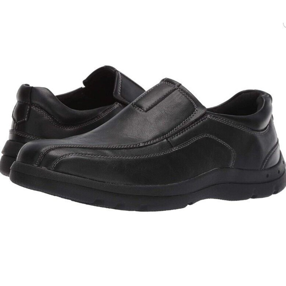 Deer Stags Saxon Black Slip On Men's Loafer Shoes Size 9 Memory Foam Leather